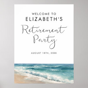 Ocean Beach Retirement Party Welcome Sign