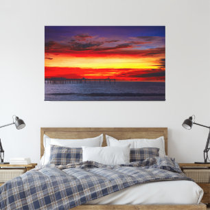 Ocean Beach San Diego Sunset Canvas Wall Art