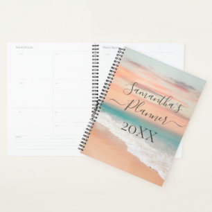 Ocean Beach Scene Script Calligraphy  Planner