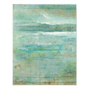 Ocean Beach Sea Teal Water Painting Photo Print