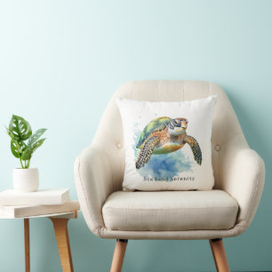 Ocean Beach Sea Turtles Cushion