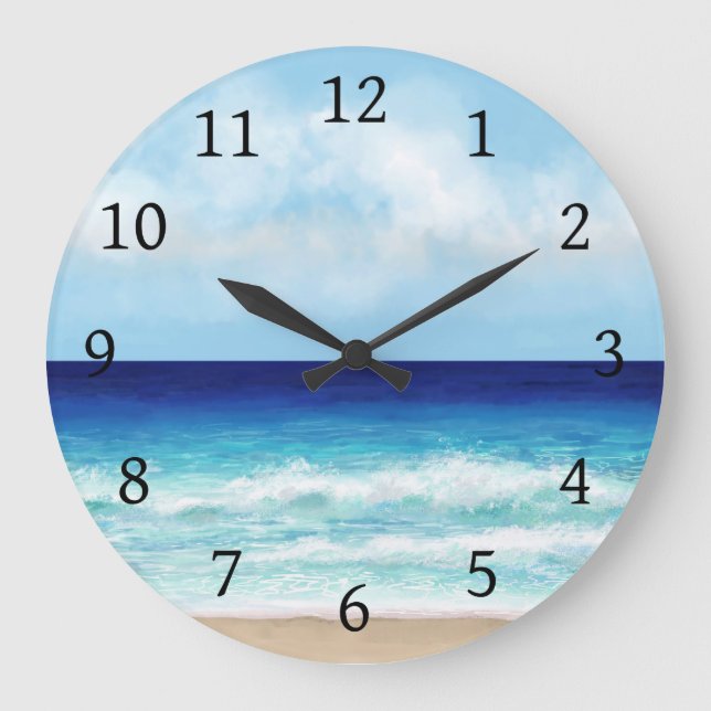 Ocean Beach Sea view 275 Large Clock (Front)