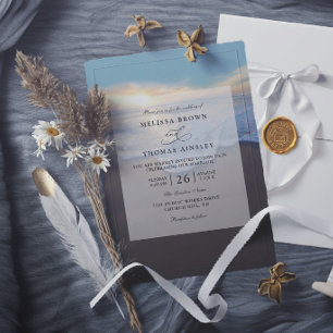 Ocean Beach Seaside Summer Destination Wedding Invitation