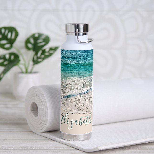 Ocean Beach Shore to Add Your Name Water Bottle (Yoga)