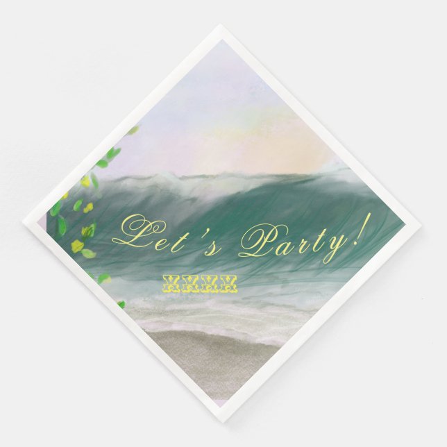 Ocean Beach Standard Dinner Party Celebration Napkin (Corner)