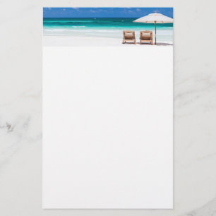 Ocean beach stationery