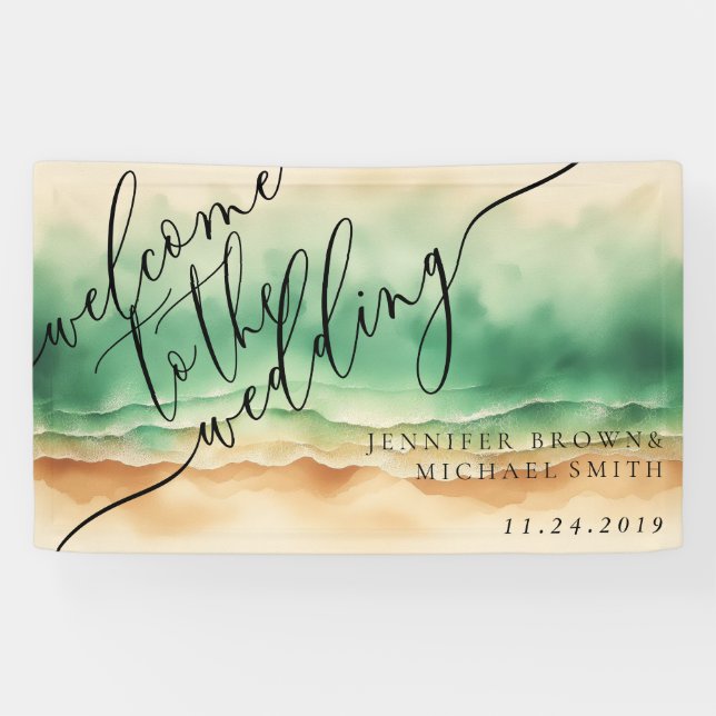 Ocean Beach Summer Party Welcome Wed Banner (Horizontal)