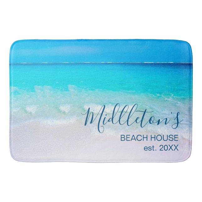 Ocean Beach Summer Seaside Scene  Bath Mat (Front)