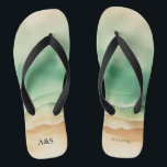 Ocean Beach SUMMER Watercolor Elegant Jandals<br><div class="desc">Ocean Beach SUMMER Watercolor Elegant</div>