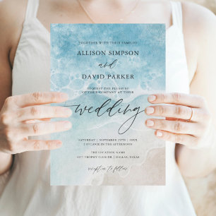 Ocean Beach Summer Wedding Invitations