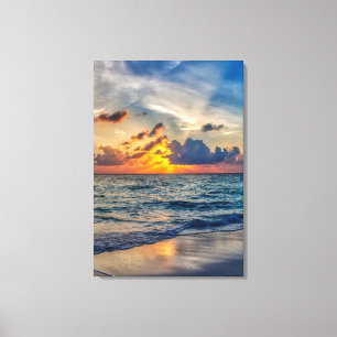 OCEAN BEACH SUNSET PRINT ON STRETCHED CANVAS