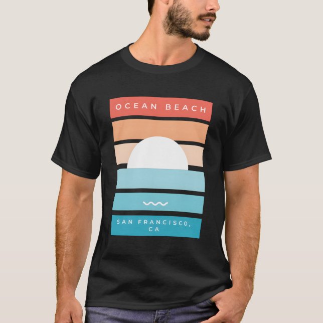 Ocean Beach Sunset San Francisco Ca T-Shirt (Front)