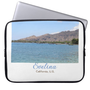 ocean beach travel add name place city text nomad laptop sleeve