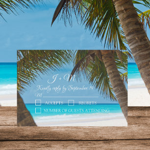 Ocean Beach Tropical 50th Wedding Anniversary RSVP Card