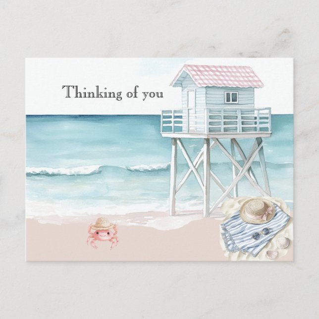 Ocean Beach View Thinking of You Postcard (Front)