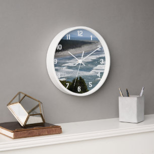 Ocean Beach Waves Coastline Seascape Clock