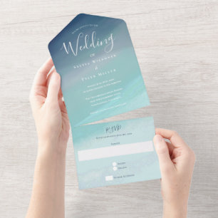 Ocean Beach Wedding All In One Invitation