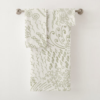 Ocean | Beachy | Coral Bath Towel Set