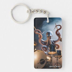 Ocean Beast Drummer Rock Concert Stage Keychain