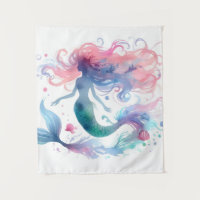 Ocean Beauty Watercolor Mermaid Art