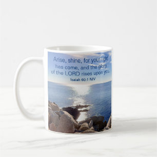 Ocean Bible Verse Arise and Shine Christian Coffee Mug