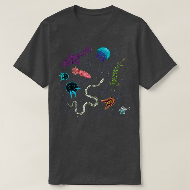 Ocean Bioluminescent  T-Shirt (Design Front)