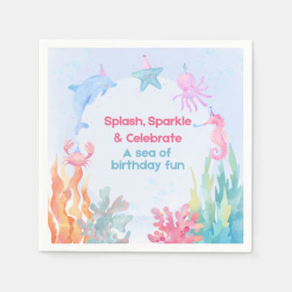 Ocean Birthday Party Napkin