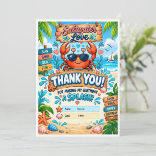 Ocean Birthday Thank You Card