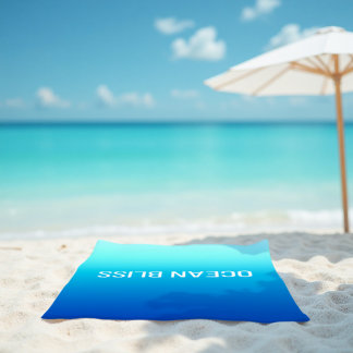 Ocean Bliss - Modern Blue Gradient Beach Towel