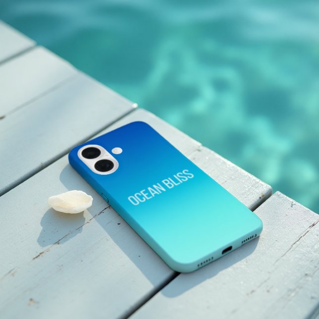 Ocean Bliss - Modern Blue Gradient Case-Mate iPhone Case (Ocean Bliss Gradient Case. Coastal tranquility for your daily tech protection.)