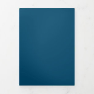Ocean Blue #00486B, Beetle Green Tri-Fold Holiday Card