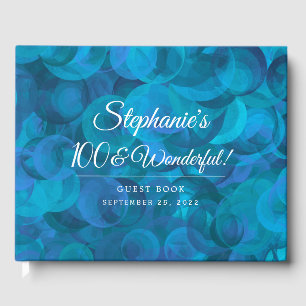 Ocean Blue 100 and Wonderful Birthday Party Guest Book