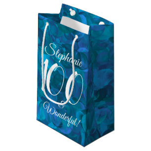 Ocean Blue 100 and Wonderful Birthday Party Small Gift Bag