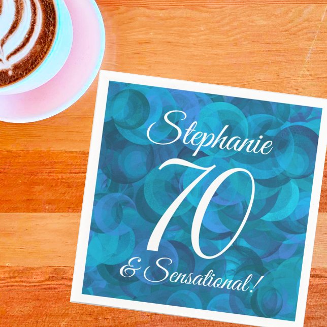 Ocean Blue 70 and Sensational Birthday Party Napkin (Creator Uploaded)