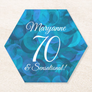 Ocean Blue 70 and Sensational Birthday Party Paper Coaster