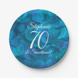 Ocean Blue 70 and Sensational Birthday Party Paper Plate