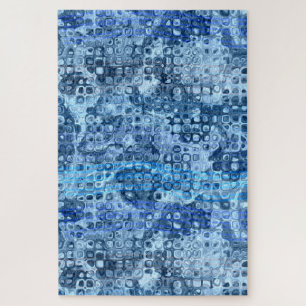 Ocean Blue Abstract Water Pattern Jigsaw Puzzle