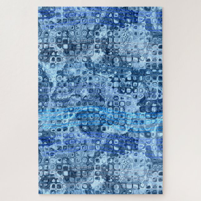Ocean Blue Abstract Water Pattern Jigsaw Puzzle (Vertical)
