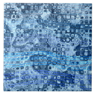 Ocean Blue Abstract Water Pattern Tile