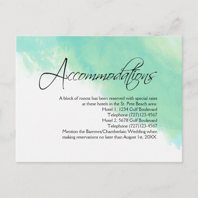Ocean Blue Abstract Watercolor Calligraphy Postcard (Front)