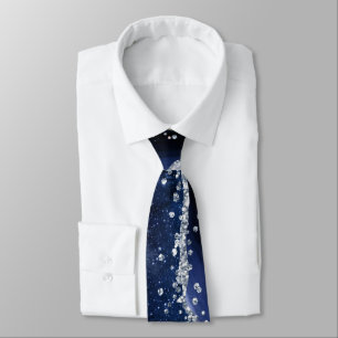 Ocean Blue Agate Glitter Sparkly Neck Tie