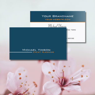 Ocean Blue and White Simple Modern Professional Business Card