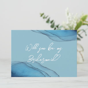Ocean blue aquamarine be my bridesmaid proposal  invitation