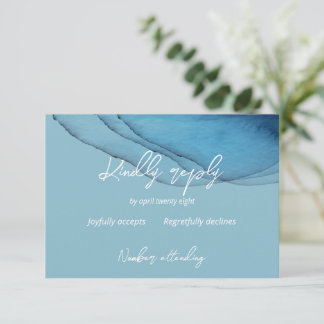 Ocean blue aquamarine  RSVP card