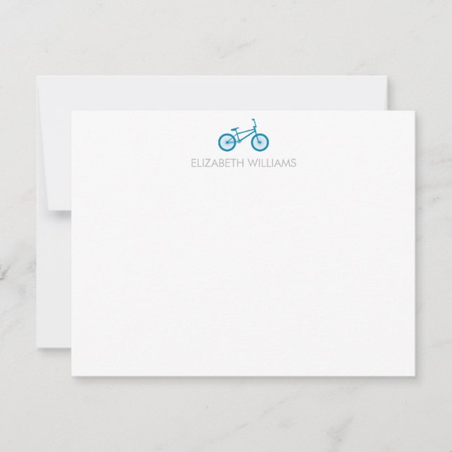 Ocean Blue Bicycle and Large Dots Note Cards (Front)