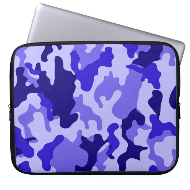 Ocean Blue Camo Laptop Sleeve (Front)