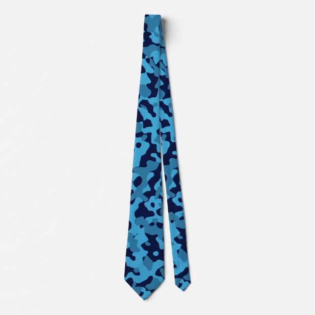 Ocean Blue Camouflage in Dark and Light Blue Tie (Front)
