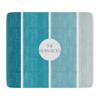 Ocean Blue Colour Blocks Modern Hip Charcuterie Cutting Board