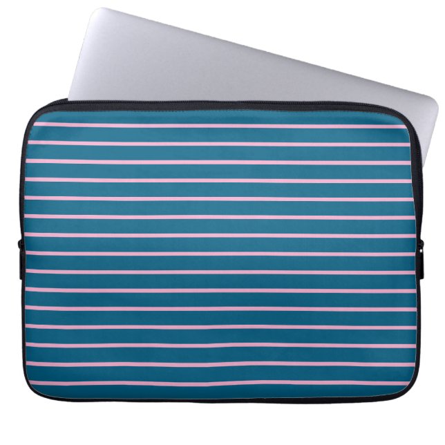 Ocean Blue Colour Minimalist Modern Plain Laptop Sleeve (Front)