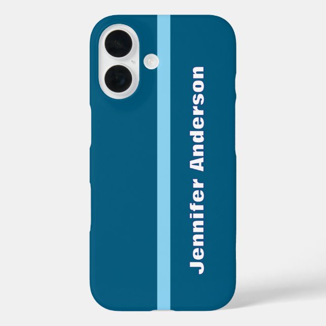 Ocean Blue Colour Personalised Name Case-Mate iPhone Case (Back)
